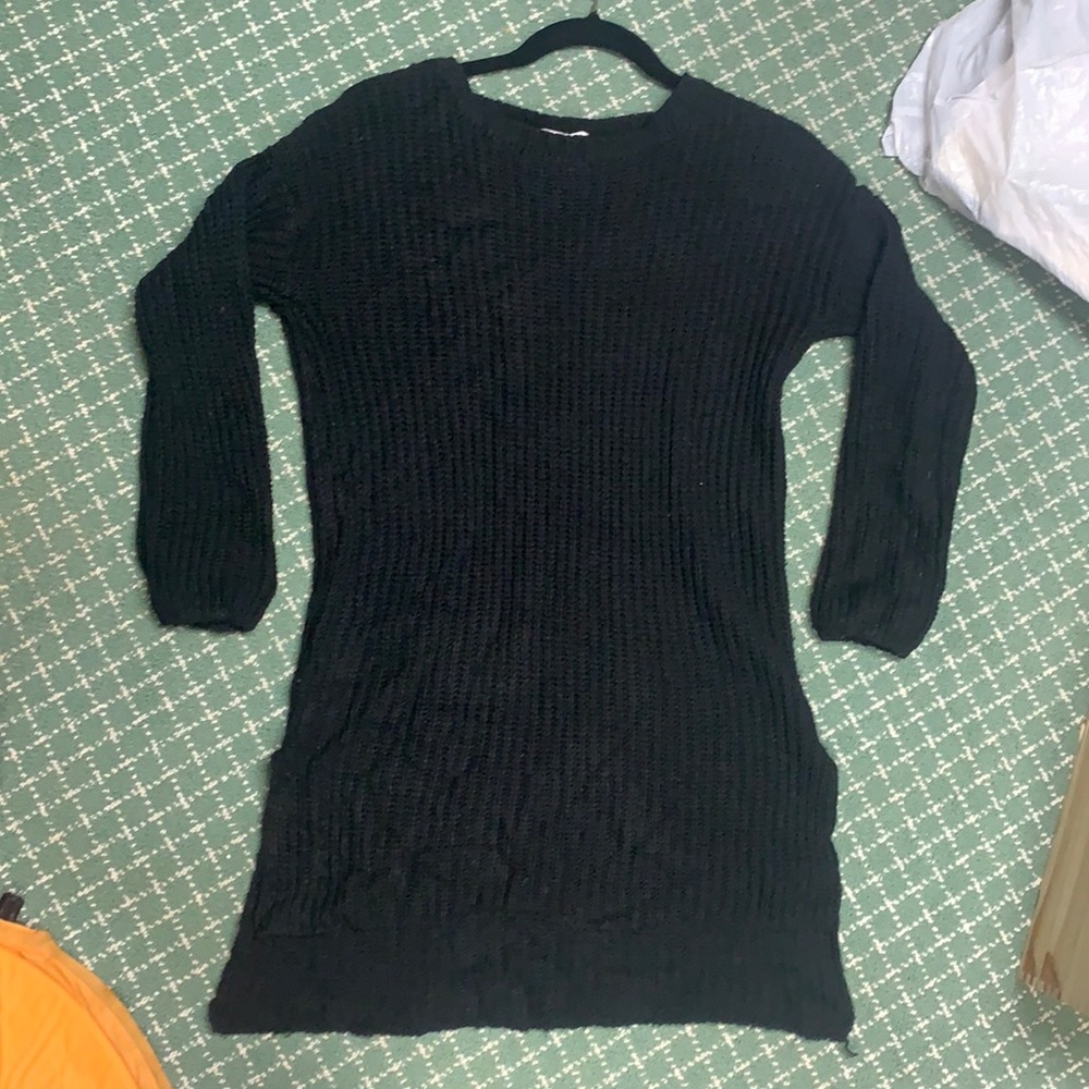 Long black sweater